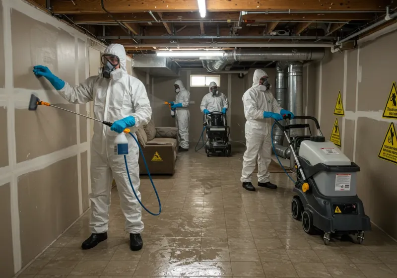 Basement Moisture Removal and Structural Drying process in Clay County, MS